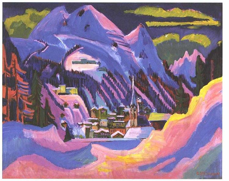 Ernst Ludwig Kirchner Davos in snow